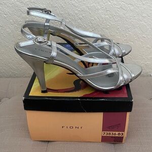FIONI Silver Strappy Heels